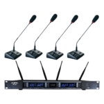 Microfone Sem Fio Quadruplo KSR pro kt4c Digital 80 canais